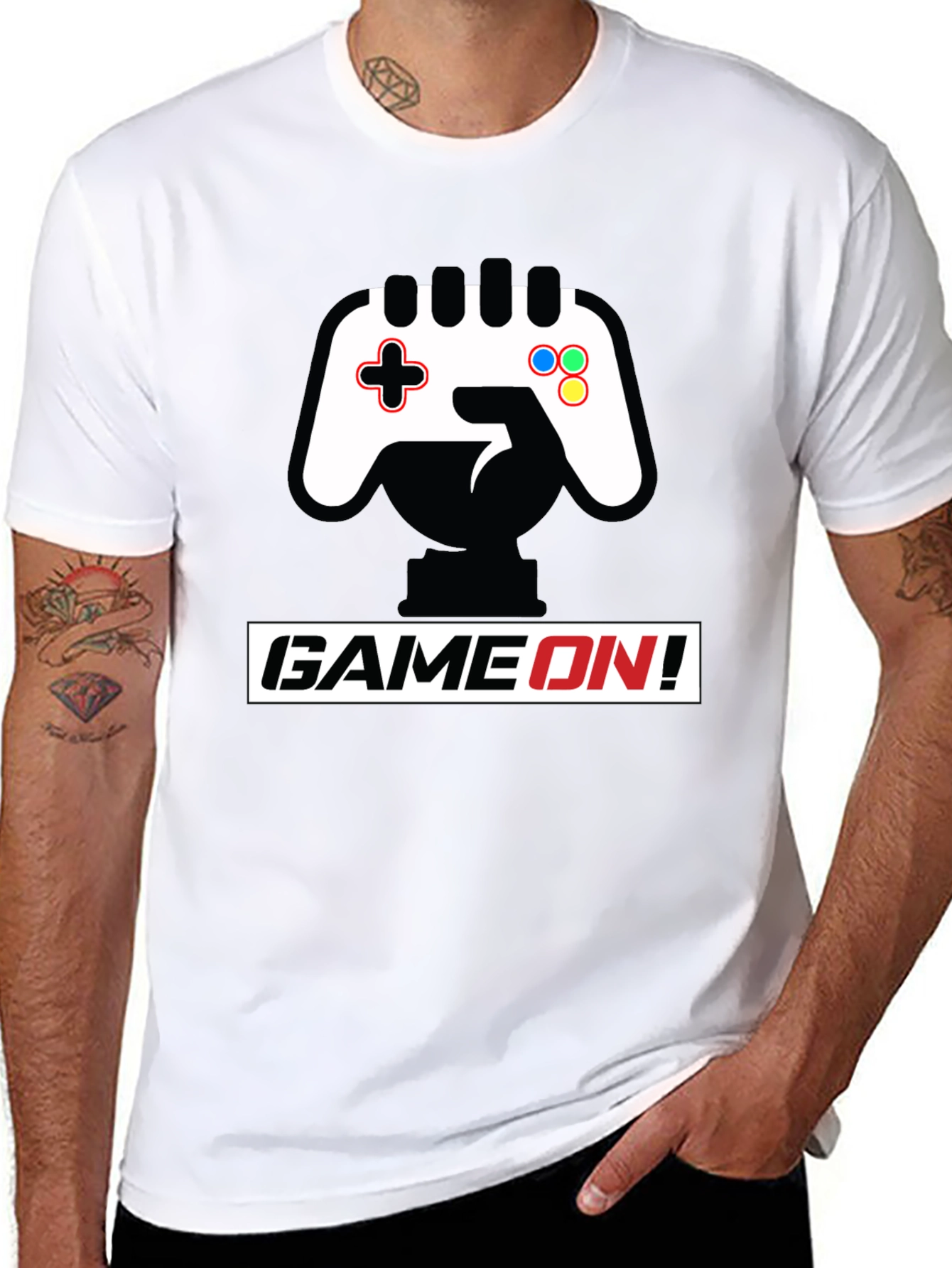 Game On Black T-Shirt - Controller Graphic