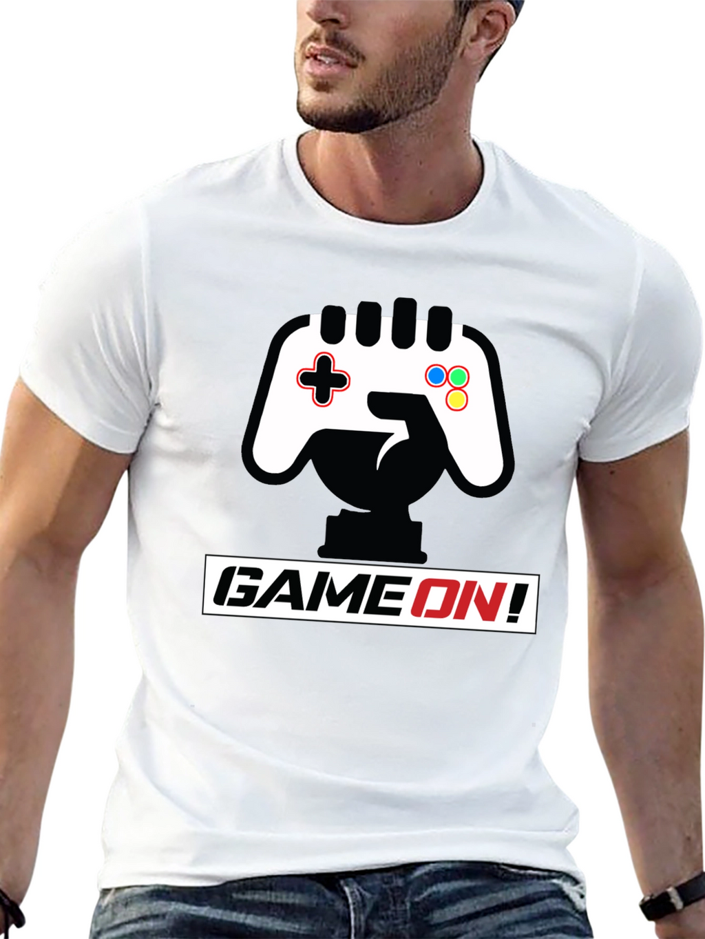 Game On Black T-Shirt - Controller Graphic
