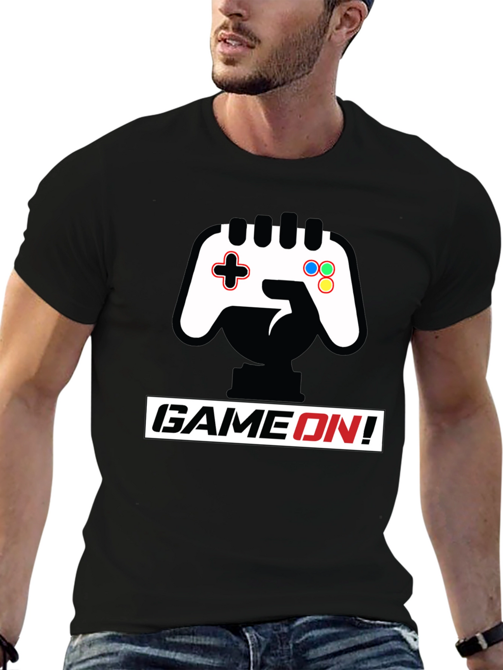 Game On Black T-Shirt - Controller Graphic
