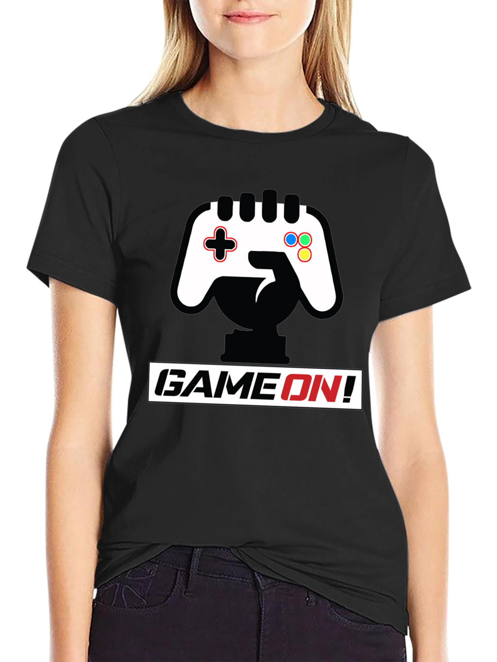 Game On Black T-Shirt - Controller Graphic