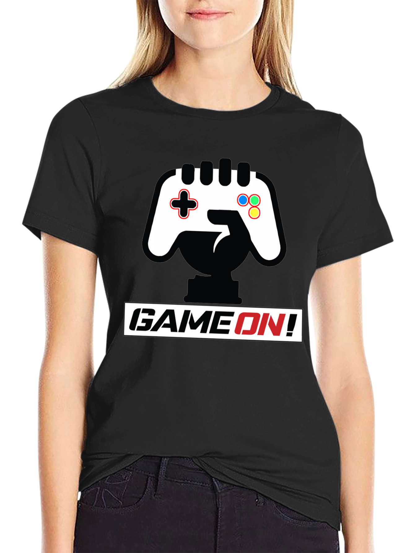 Game On Black T-Shirt - Controller Graphic