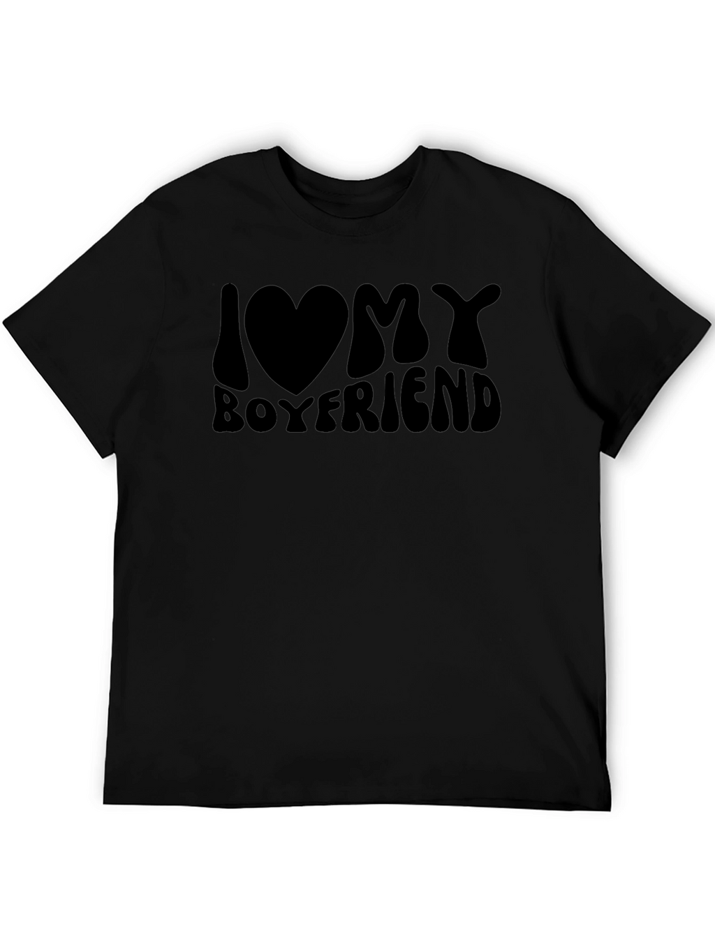 I Love My Boyfriend Graphic Tee - Black