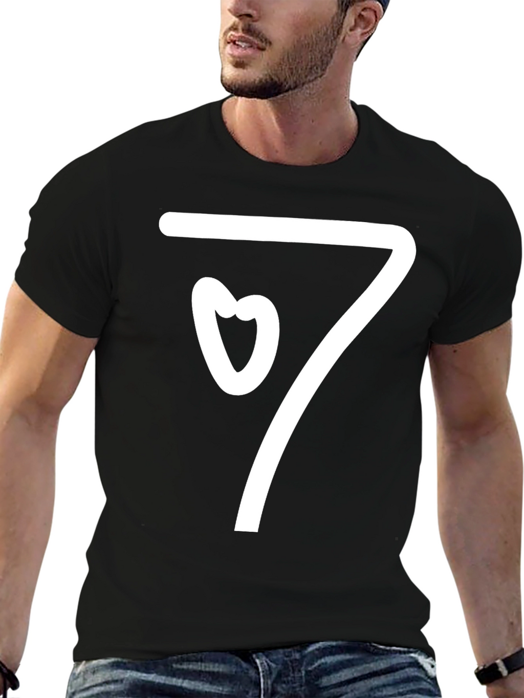 Heart Seven Graphic T-Shirt - Black