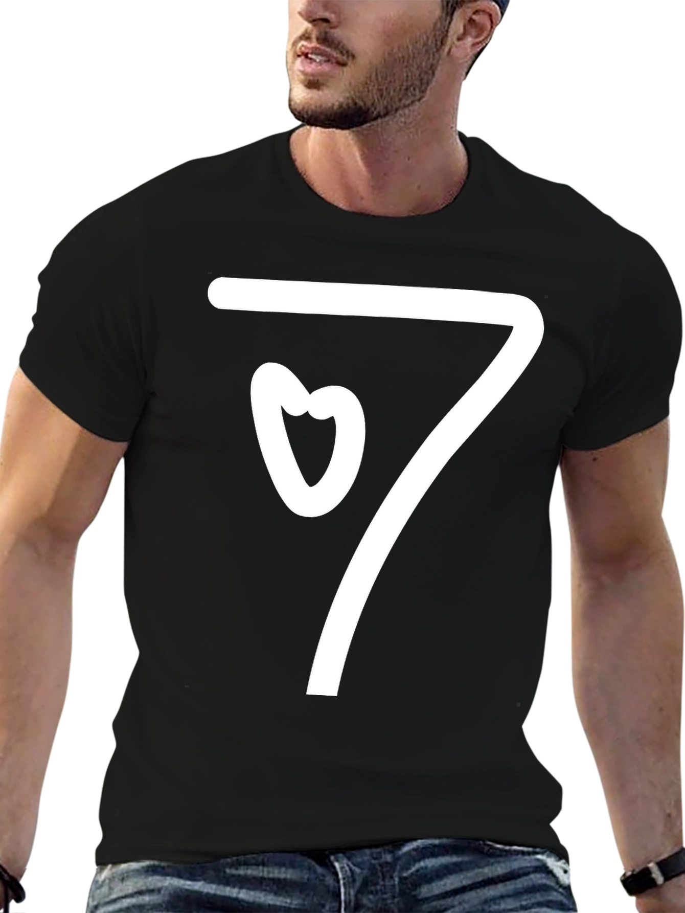 Heart Seven Graphic T-Shirt - Black