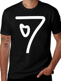 Heart Seven Graphic T-Shirt - Black