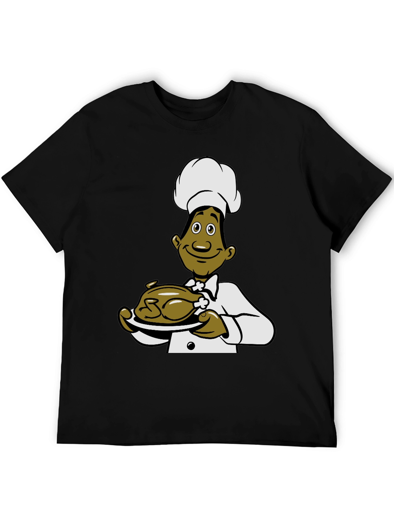 Chef Cartoon Black T-Shirt