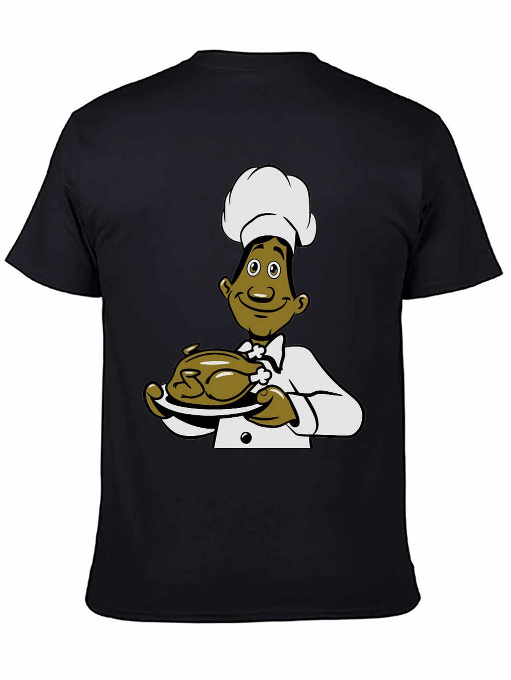 Chef Cartoon Black T-Shirt