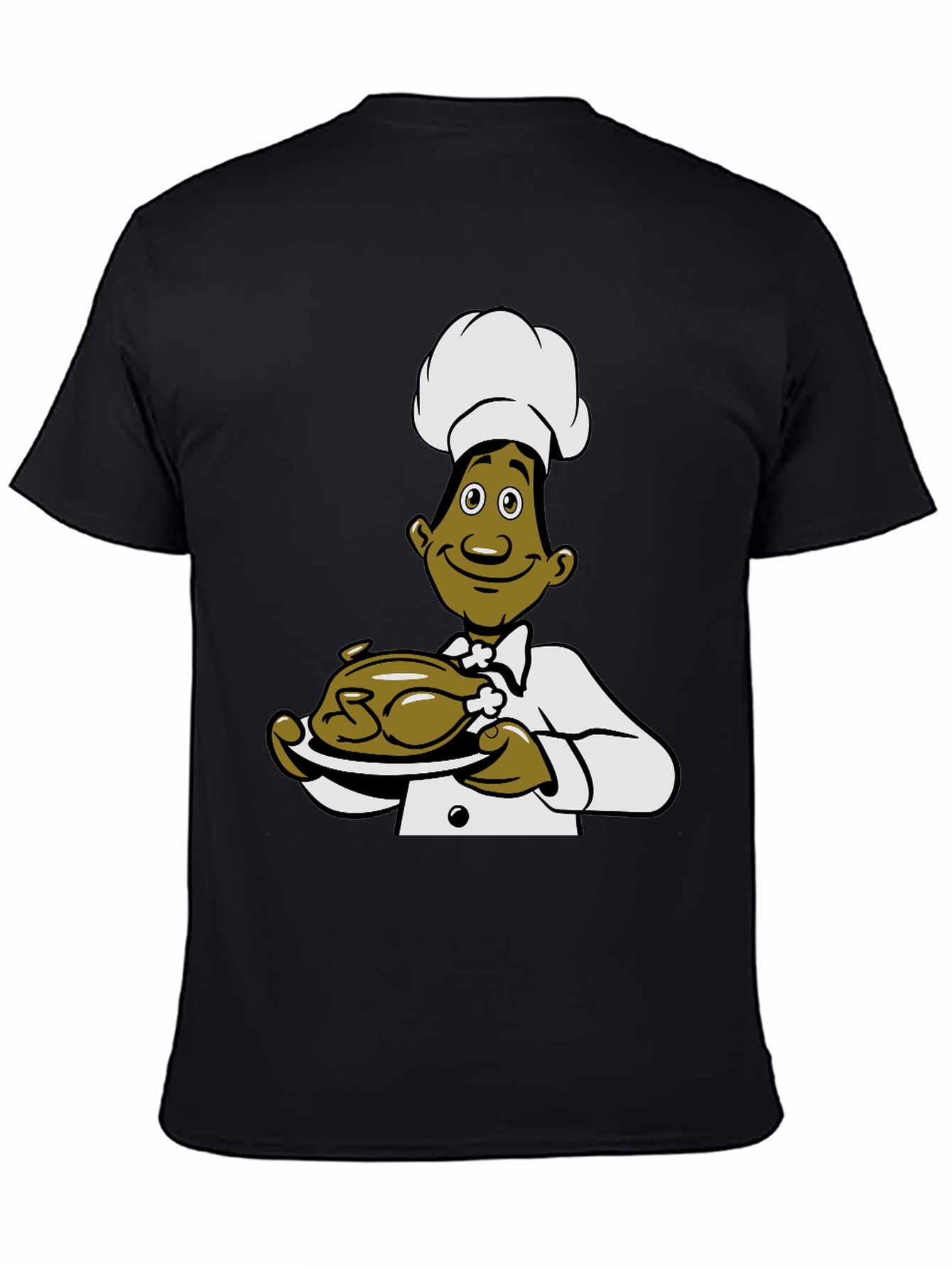Chef Cartoon Black T-Shirt