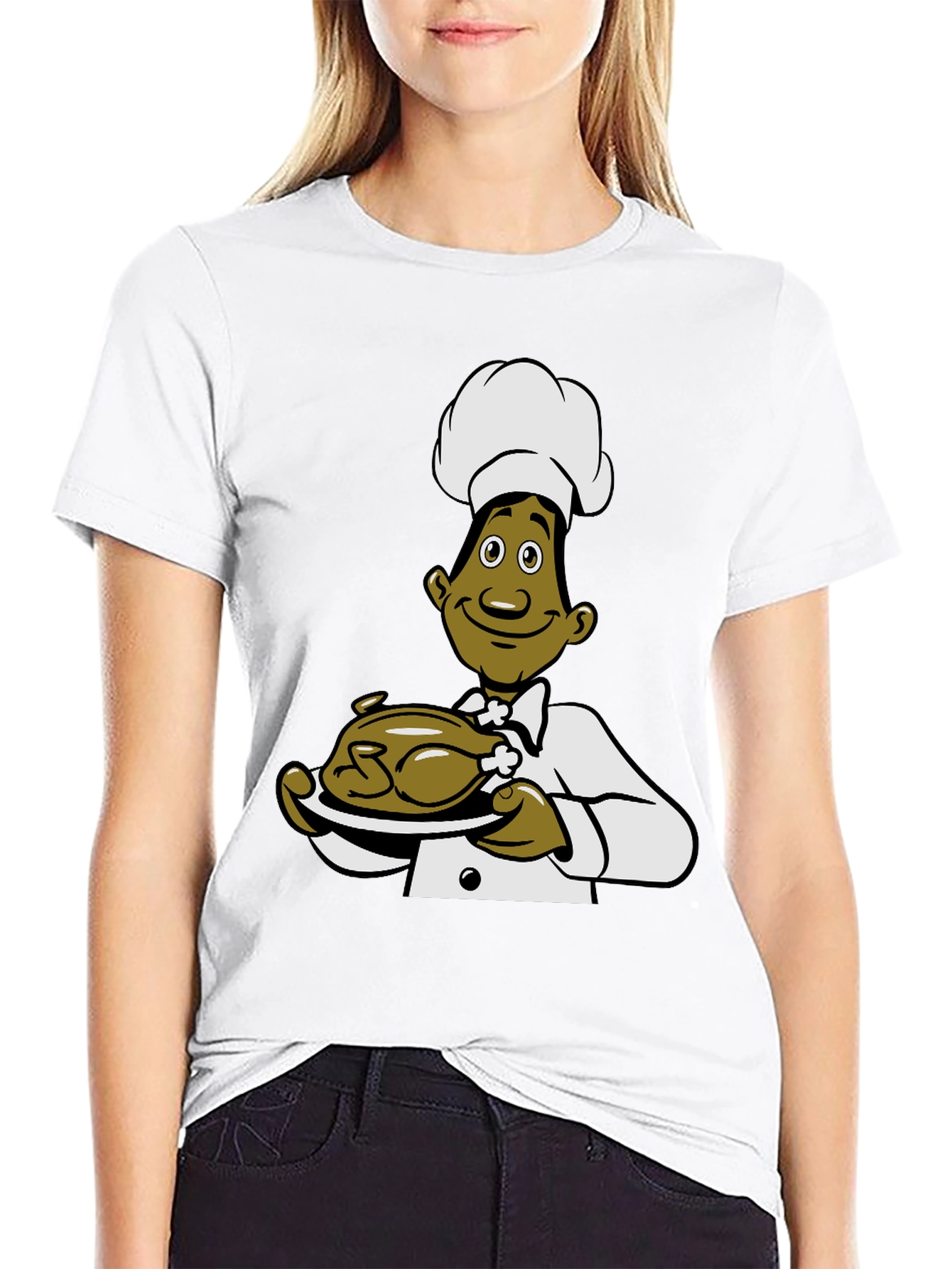 Chef Cartoon Black T-Shirt