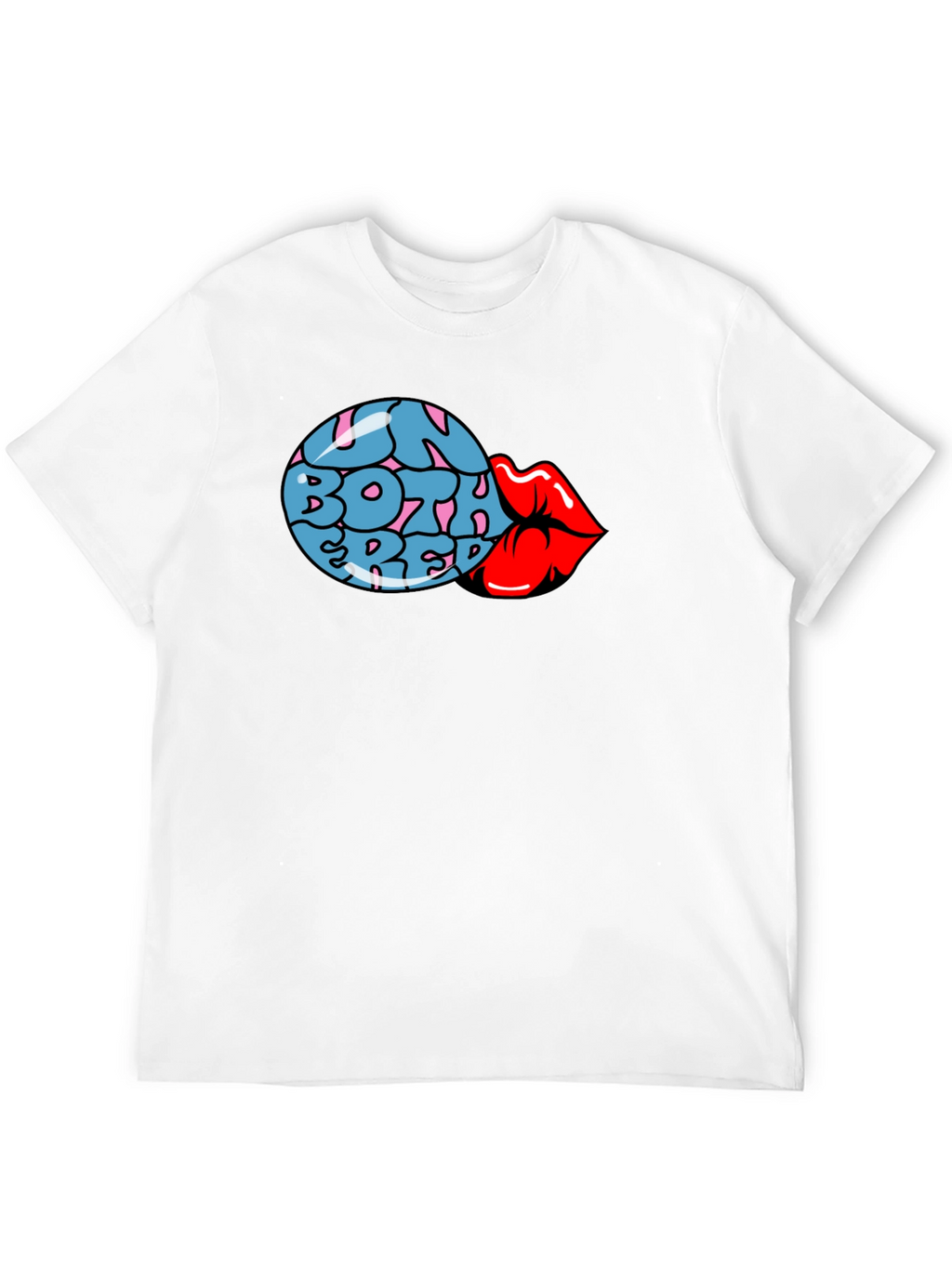 Fun Both Red Lips Graphic Black T-Shirt