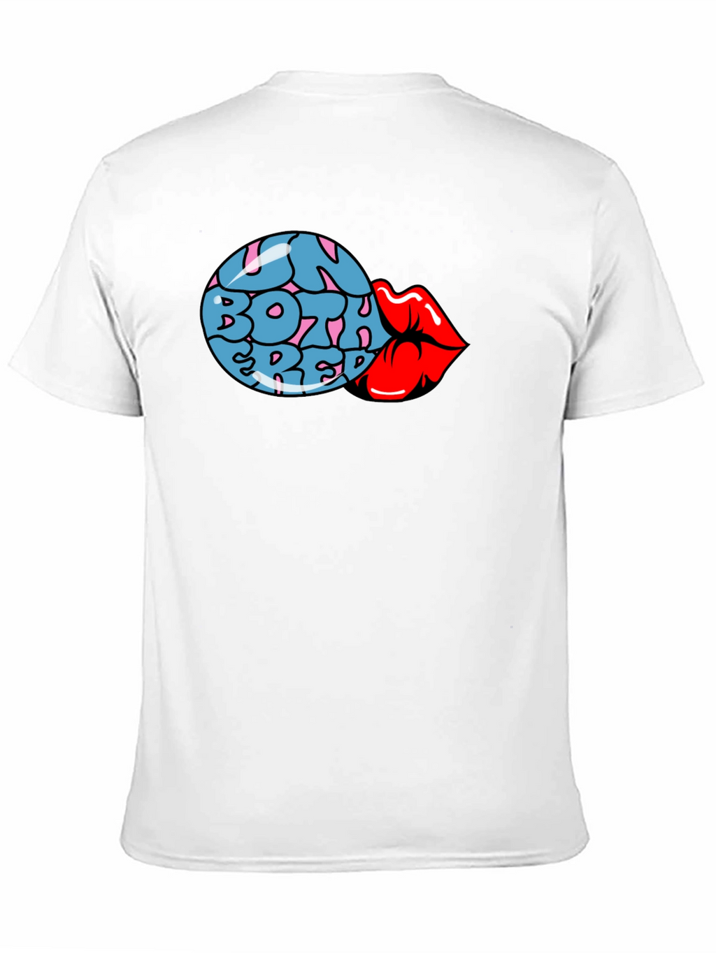 Fun Both Red Lips Graphic Black T-Shirt