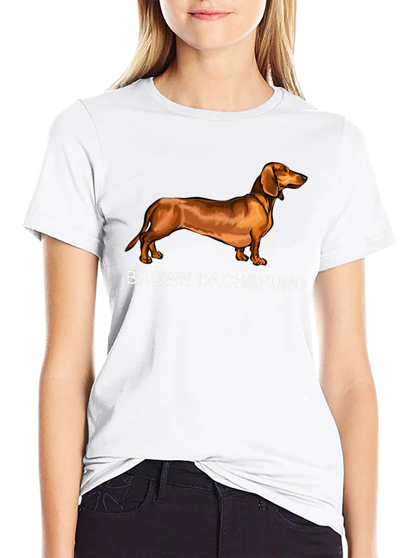 Brown Dachshund Graphic T-Shirt