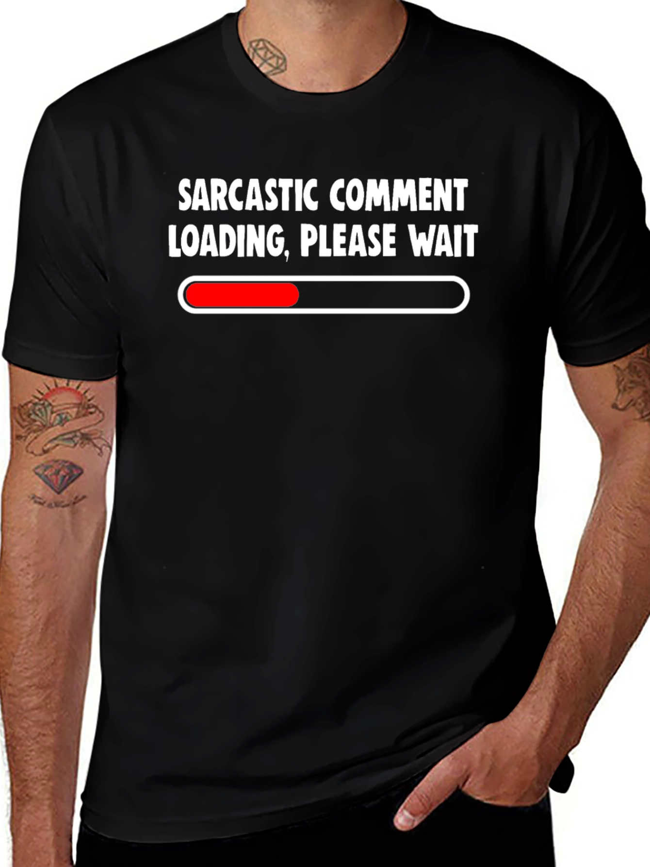 Sarcastic Comment Loading Black T-Shirt