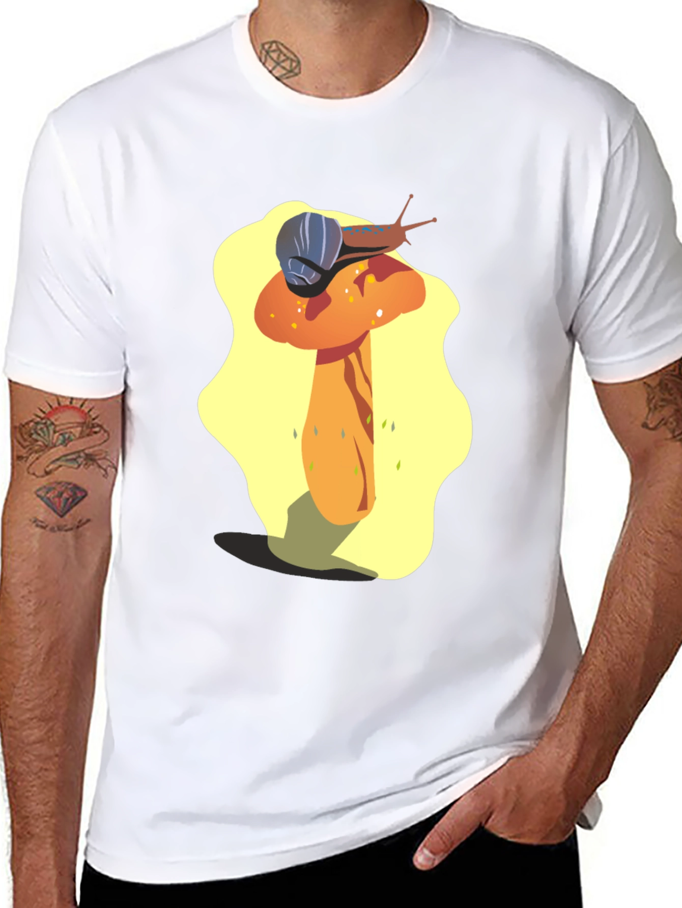 Mushroom Snail Graphic Tee - Unique Design