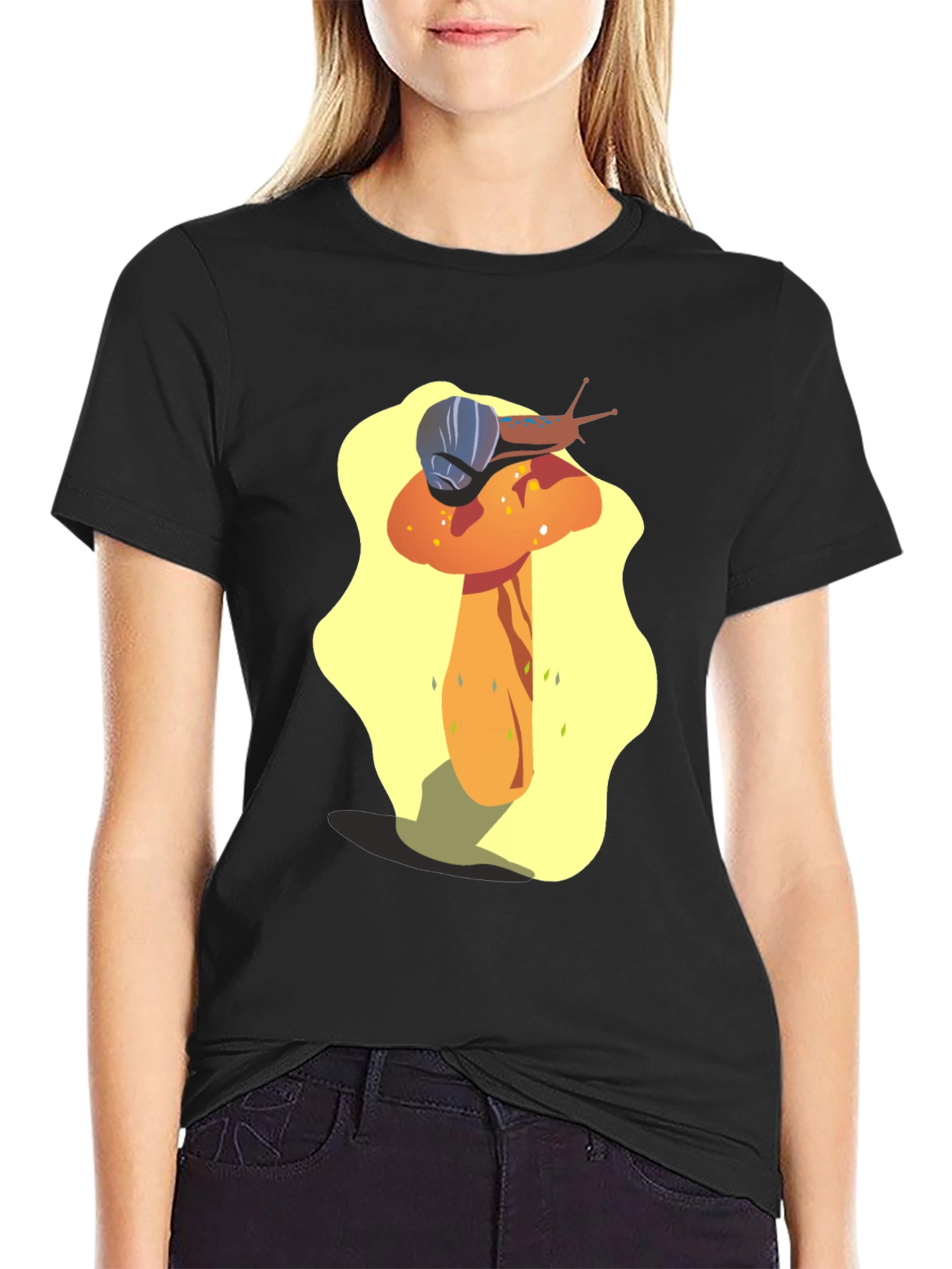 Mushroom Snail Graphic Tee - Unique Design