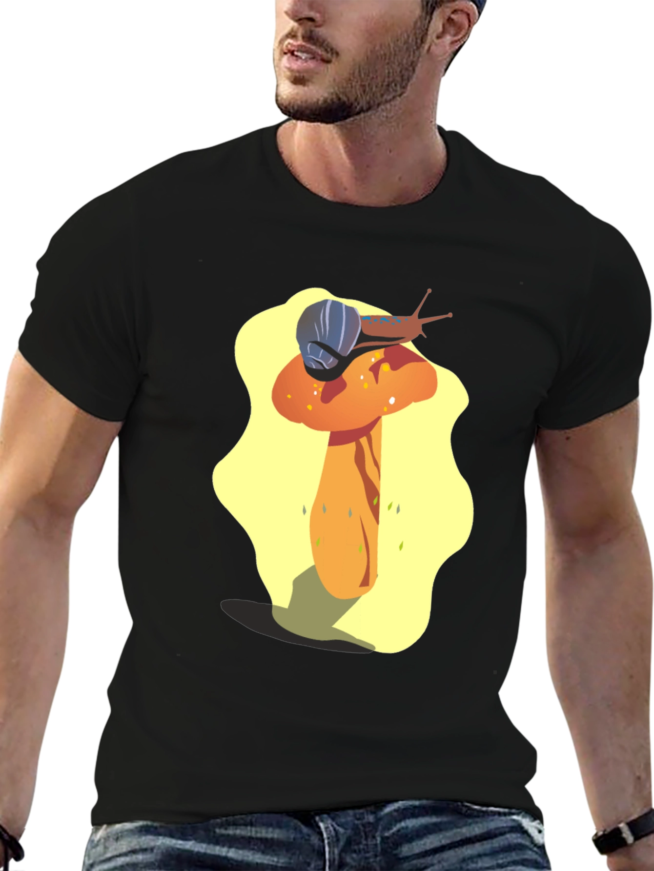 Mushroom Snail Graphic Tee - Unique Design
