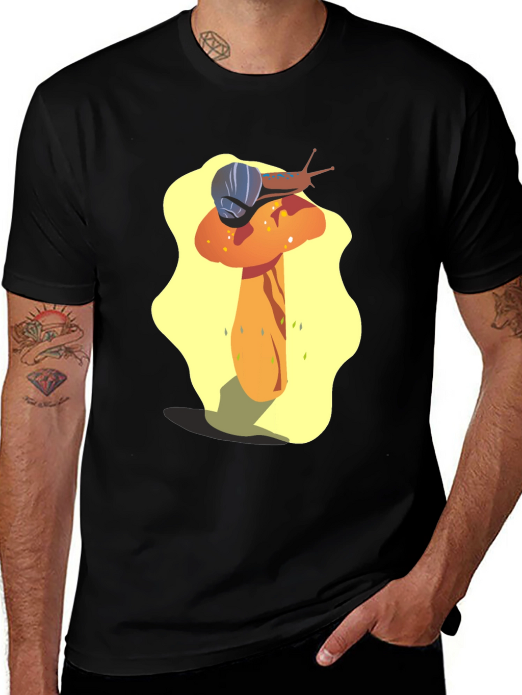 Mushroom Snail Graphic Tee - Unique Design