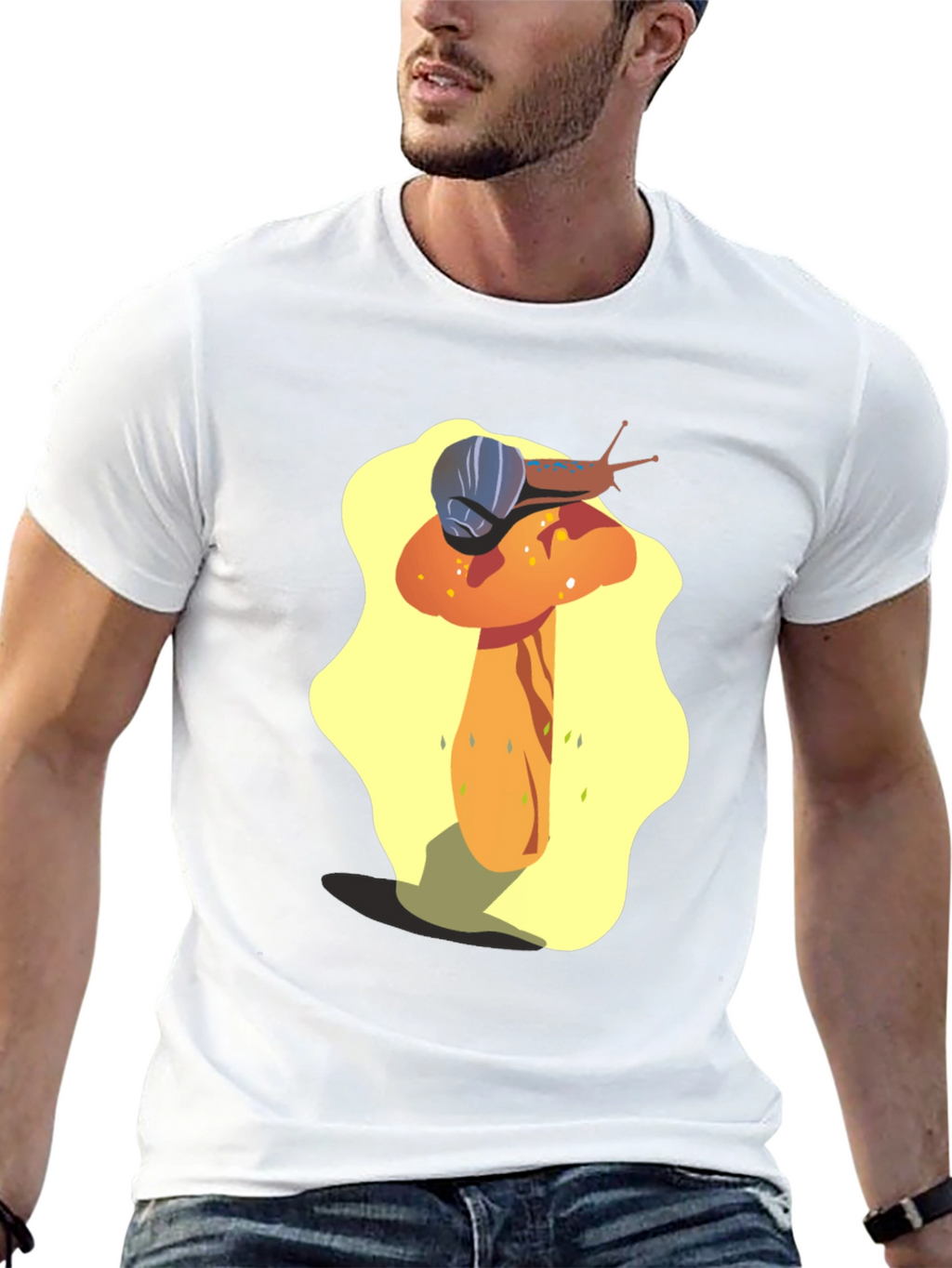 Mushroom Snail Graphic Tee - Unique Design