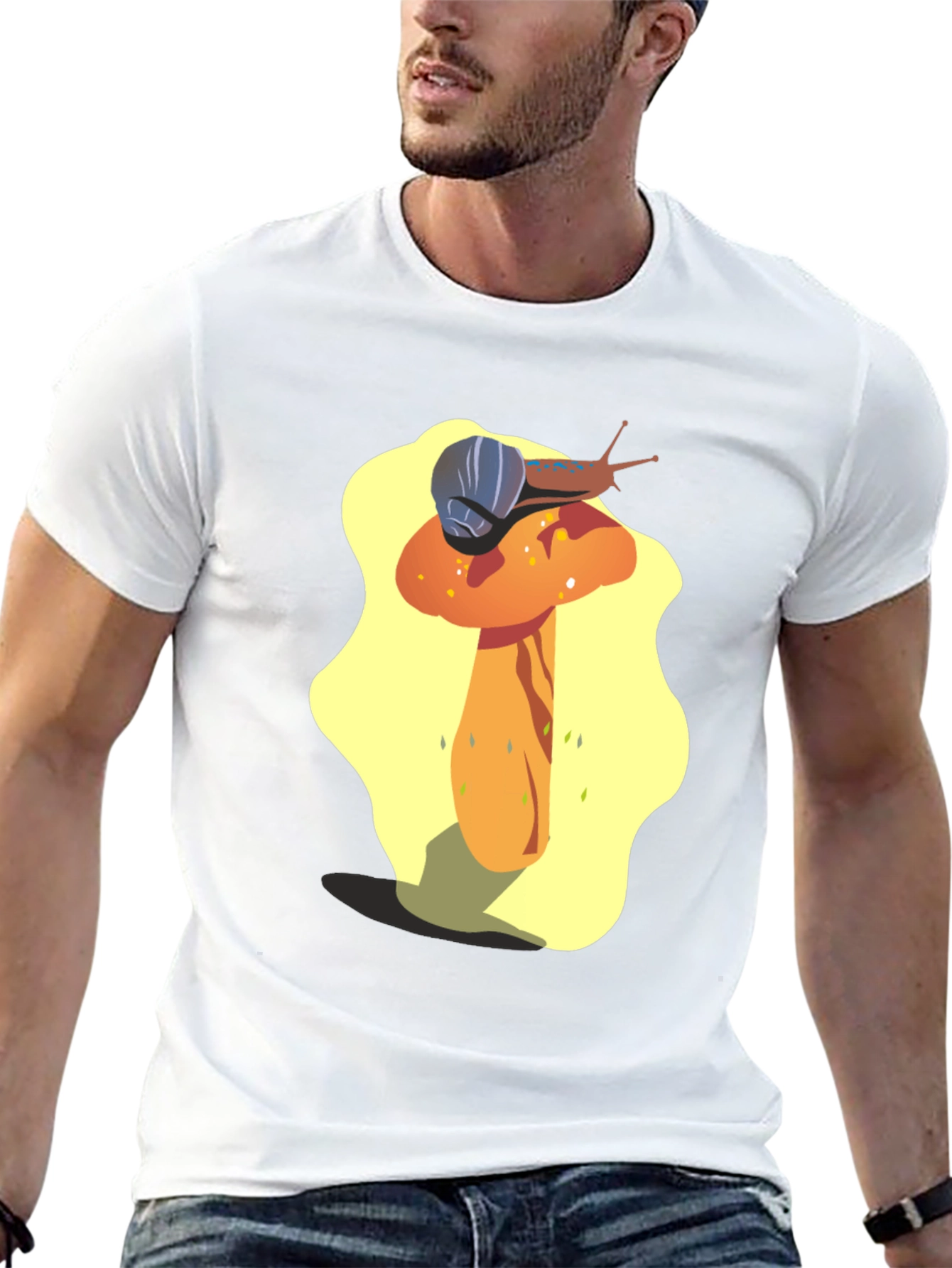 Mushroom Snail Graphic Tee - Unique Design