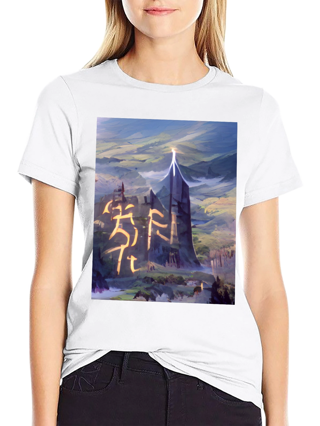 Fantasy Landscape Graphic Tee - Black T-Shirt