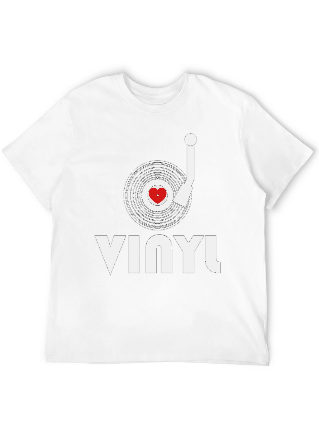 Vinyl Record Heart Graphic T-Shirt