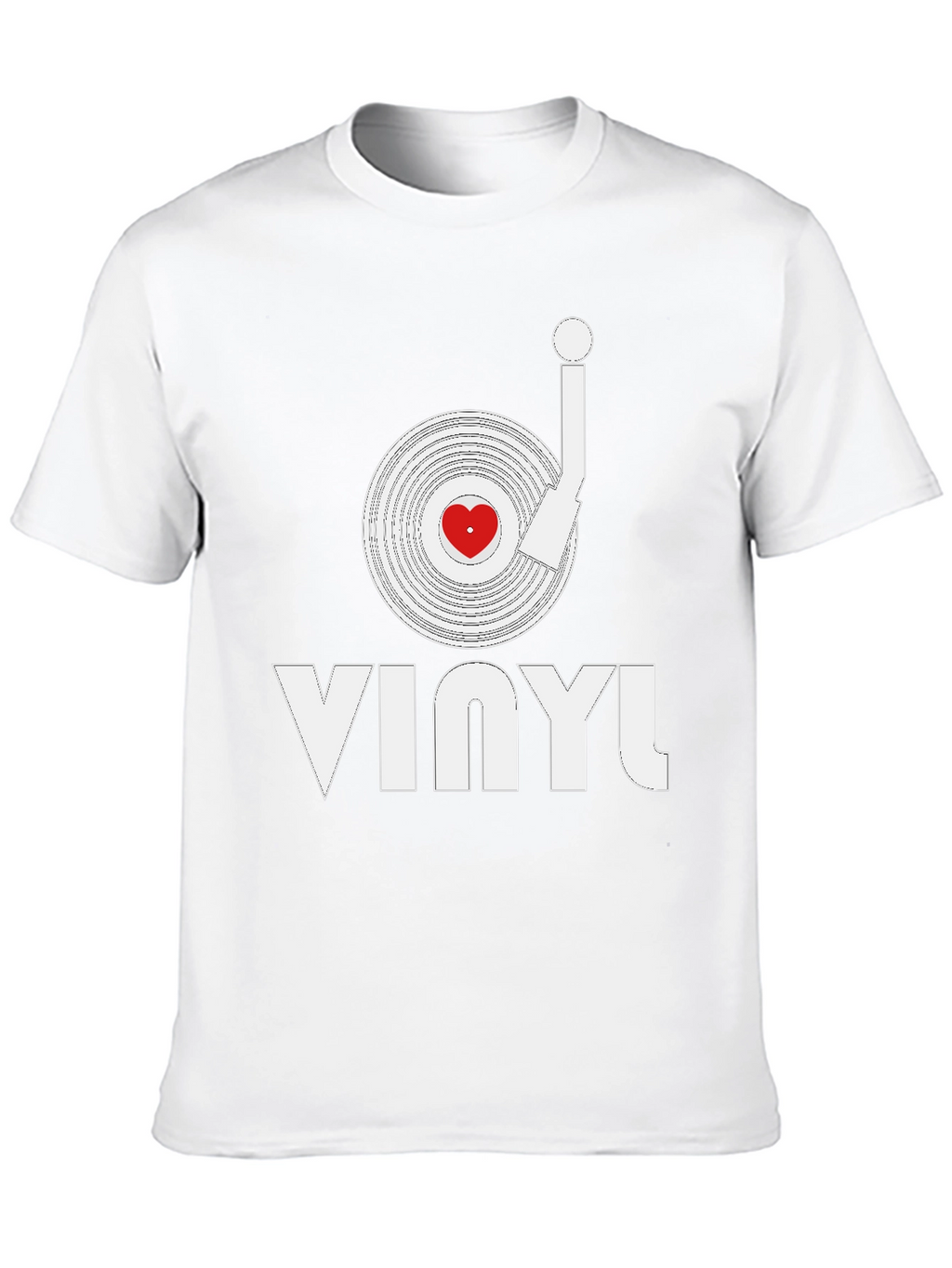 Vinyl Record Heart Graphic T-Shirt