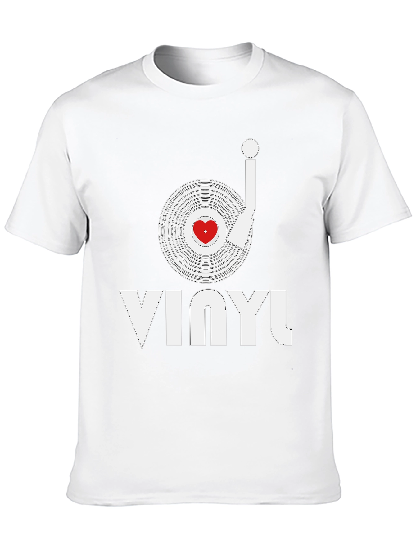 Vinyl Record Heart Graphic T-Shirt