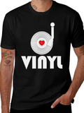 Vinyl Record Heart Graphic T-Shirt