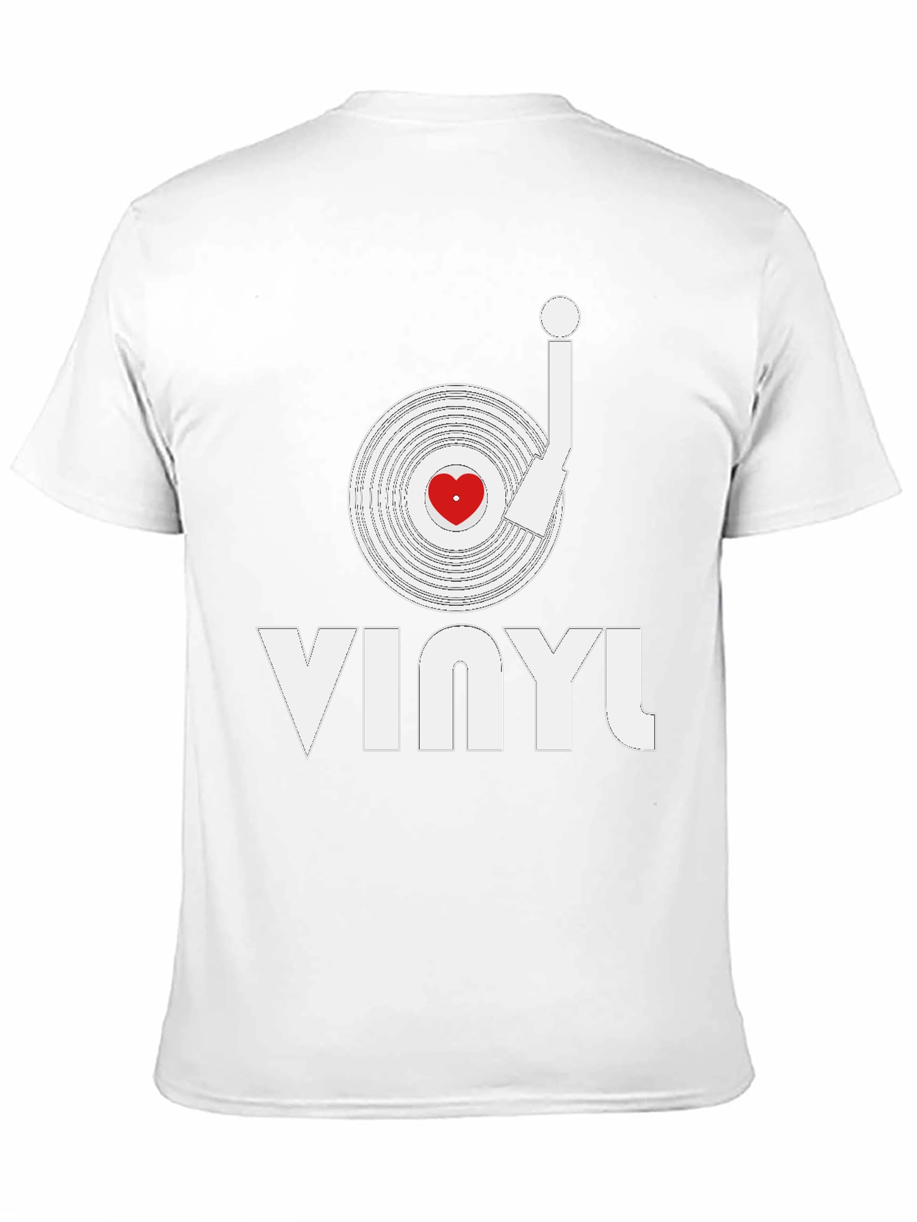 Vinyl Record Heart Graphic T-Shirt