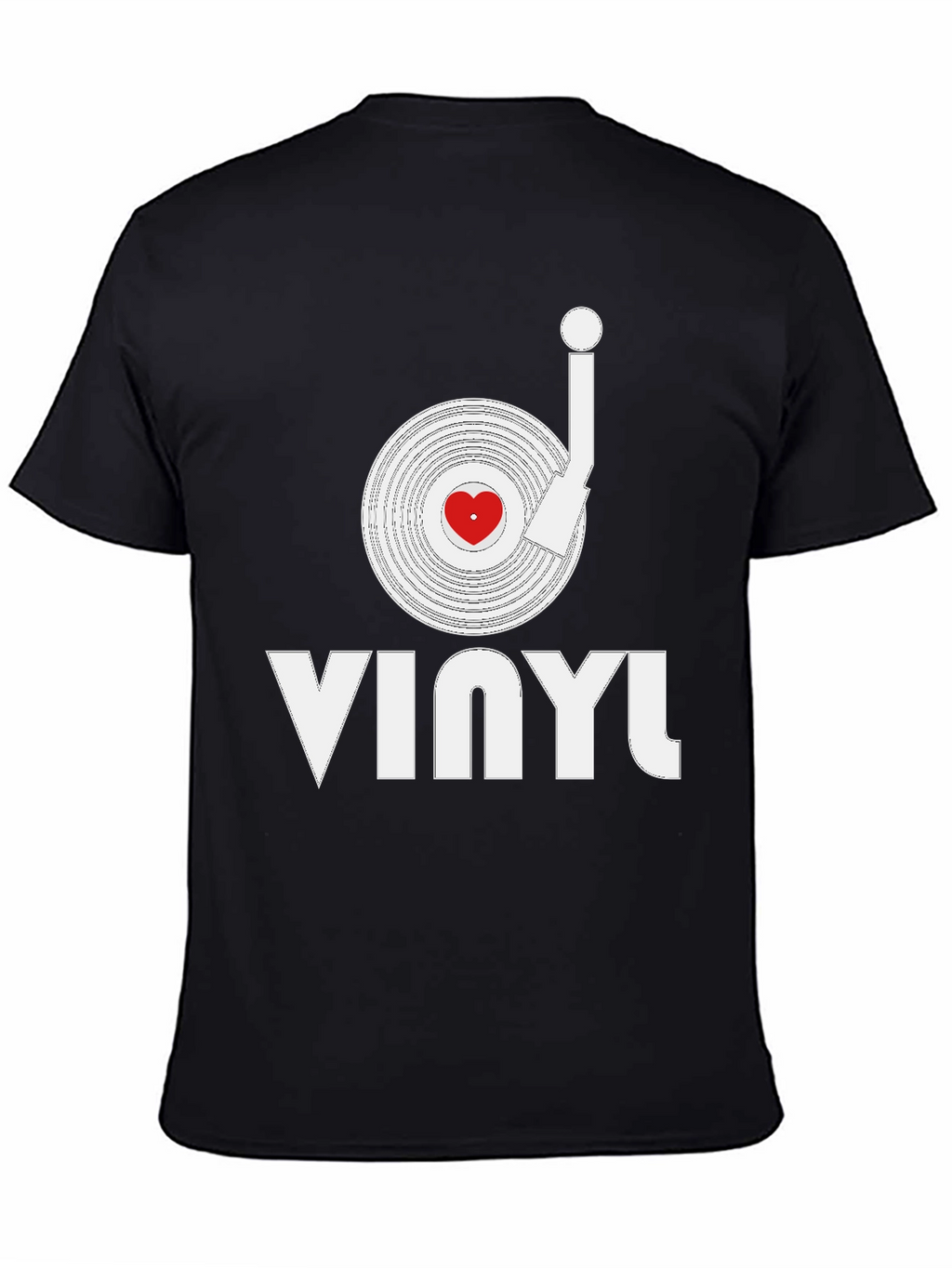 Vinyl Record Heart Graphic T-Shirt