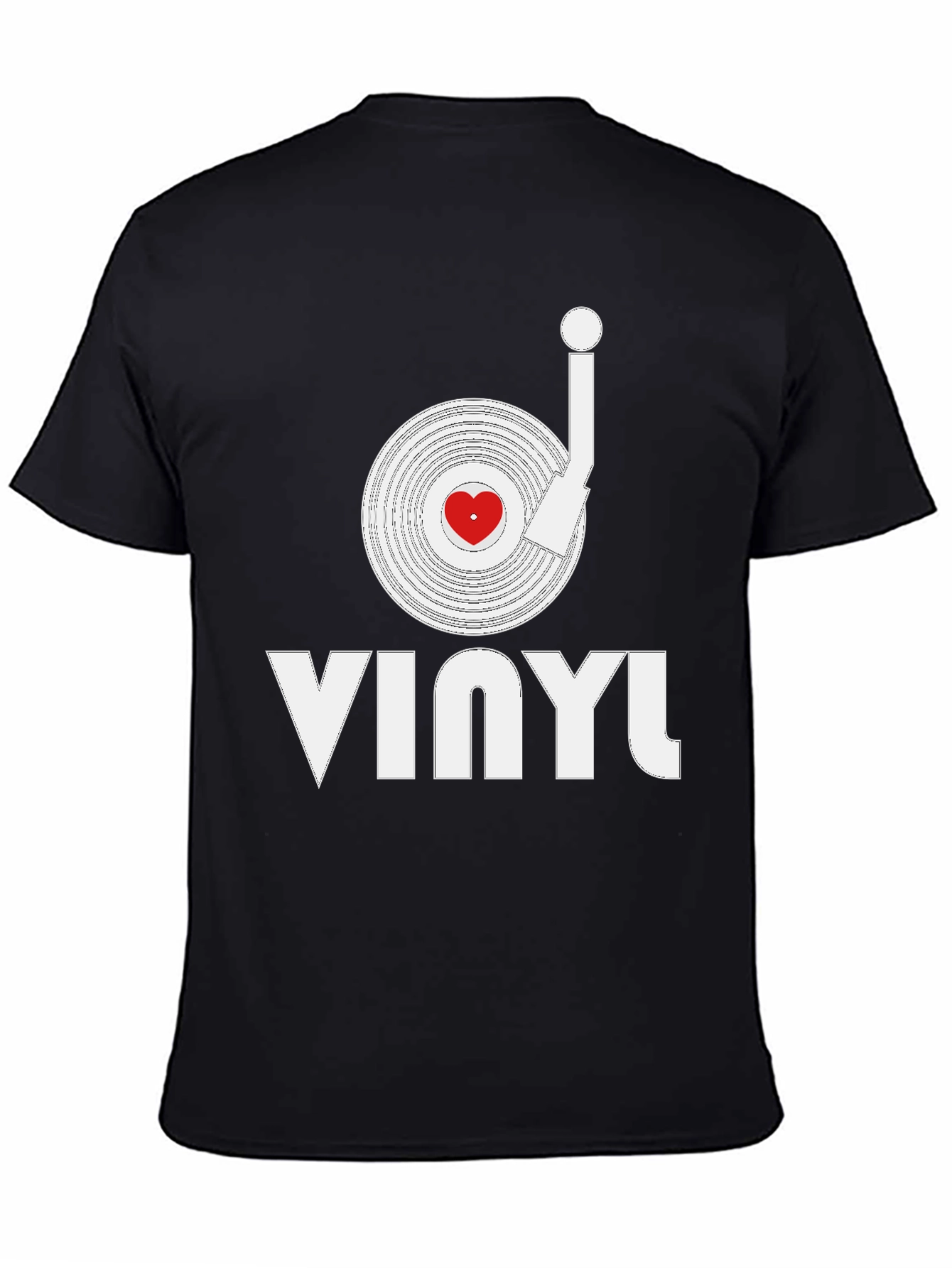 Vinyl Record Heart Graphic T-Shirt