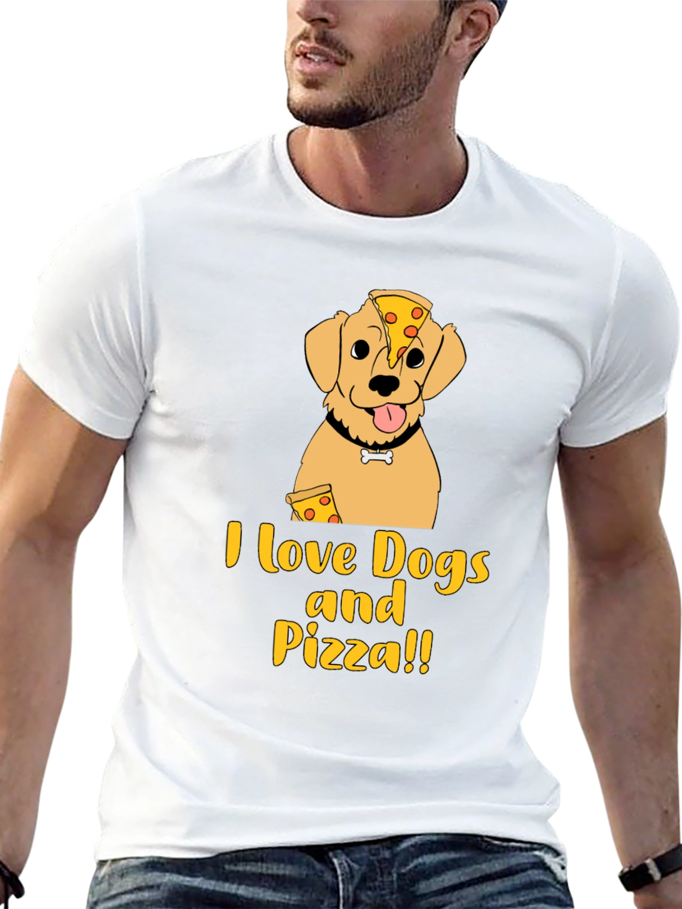 I Love Dogs and Pizza Graphic T-Shirt