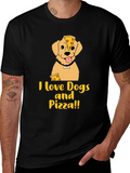 I Love Dogs and Pizza Graphic T-Shirt