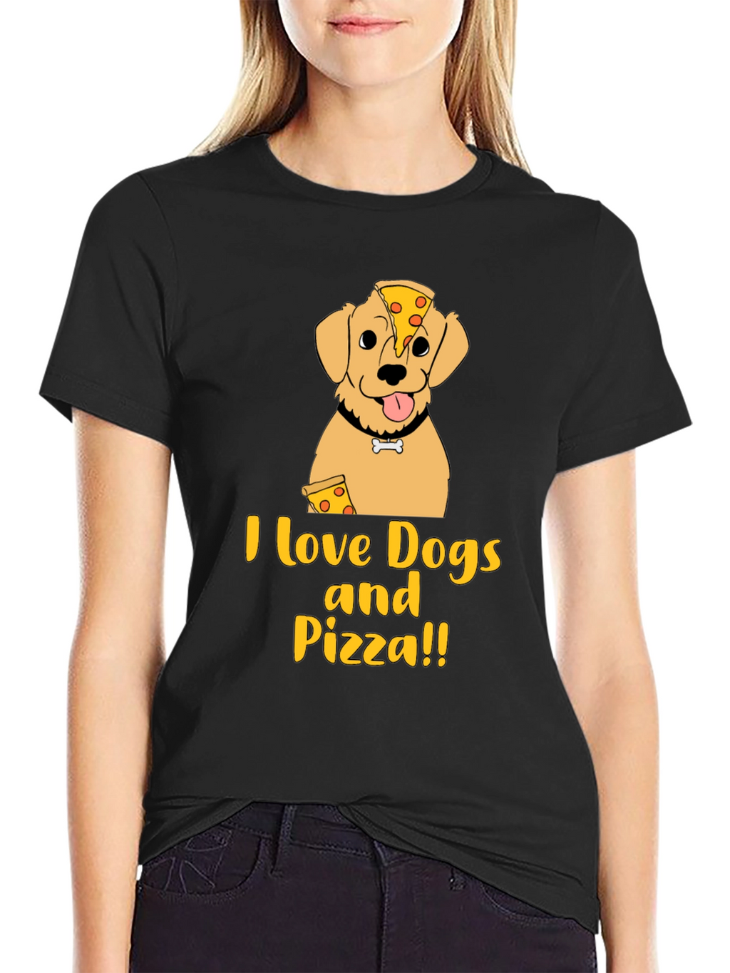I Love Dogs and Pizza Graphic T-Shirt