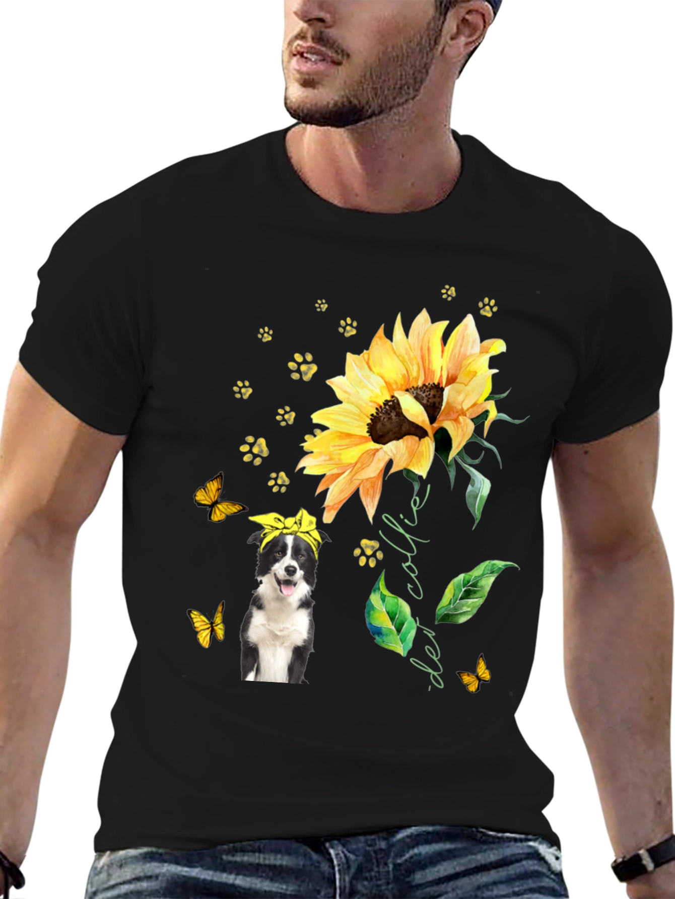Border Collie Sunflower Tee