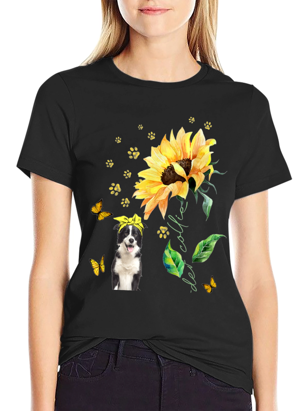Border Collie Sunflower Tee