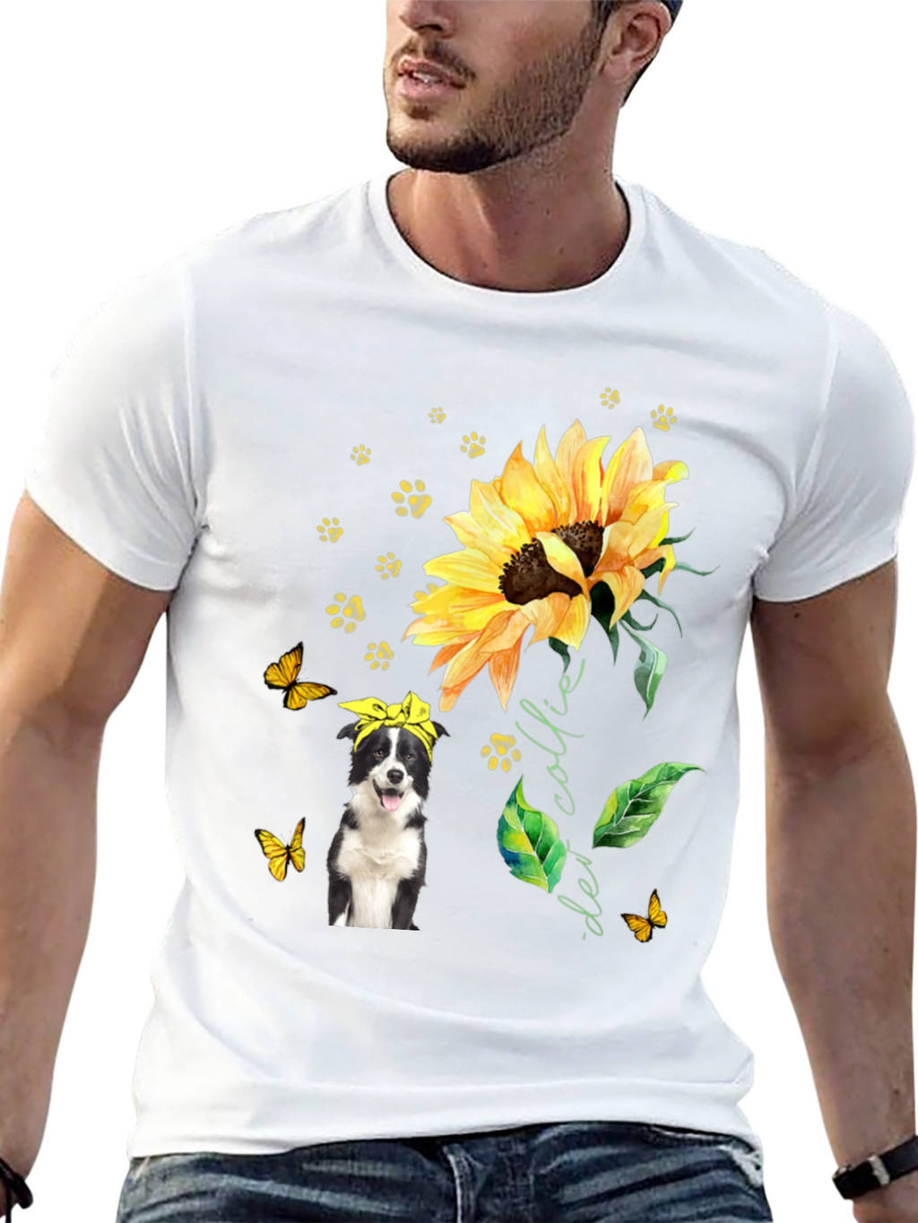 Border Collie Sunflower Tee