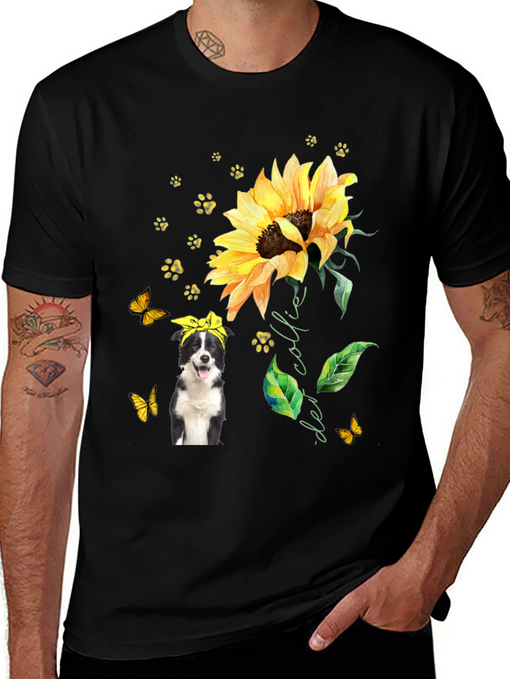 Border Collie Sunflower Tee