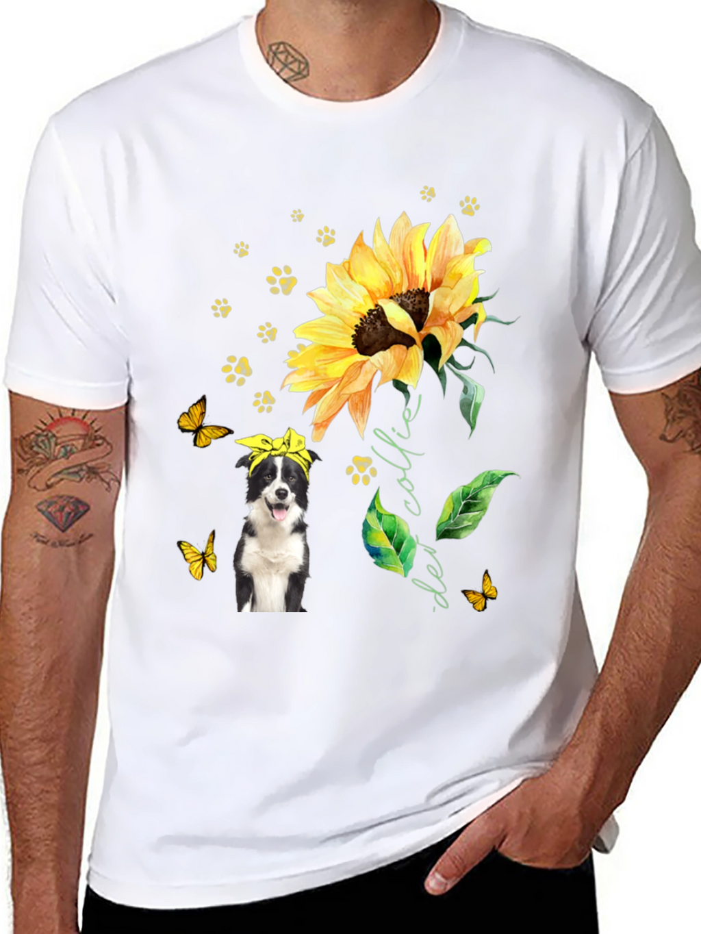 Border Collie Sunflower Tee