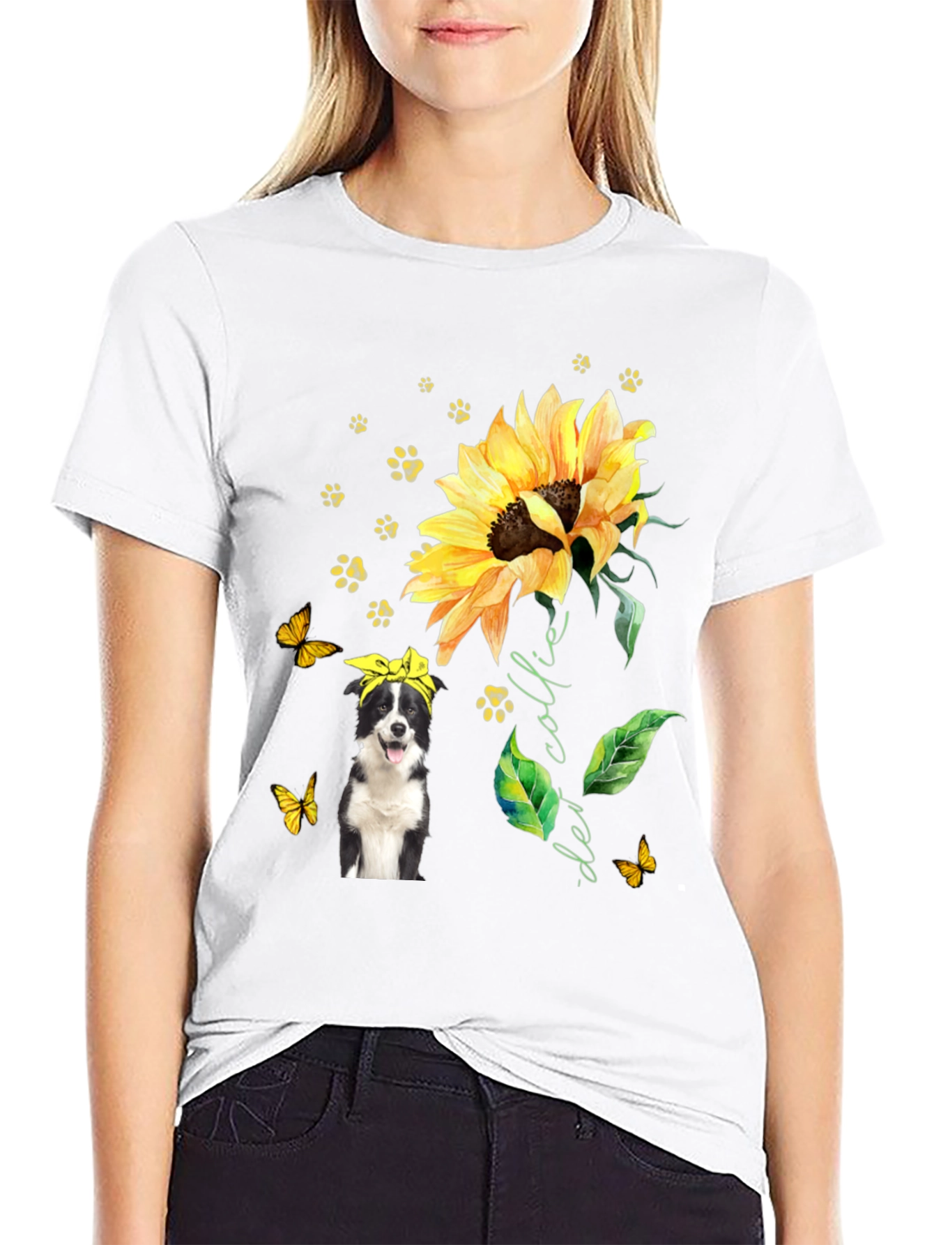 Border Collie Sunflower Tee