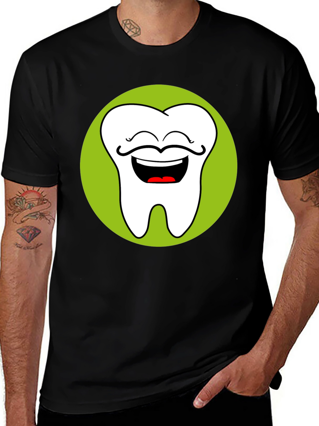 Funny Tooth T-Shirt - Cartoon Dentist Graphic Tee