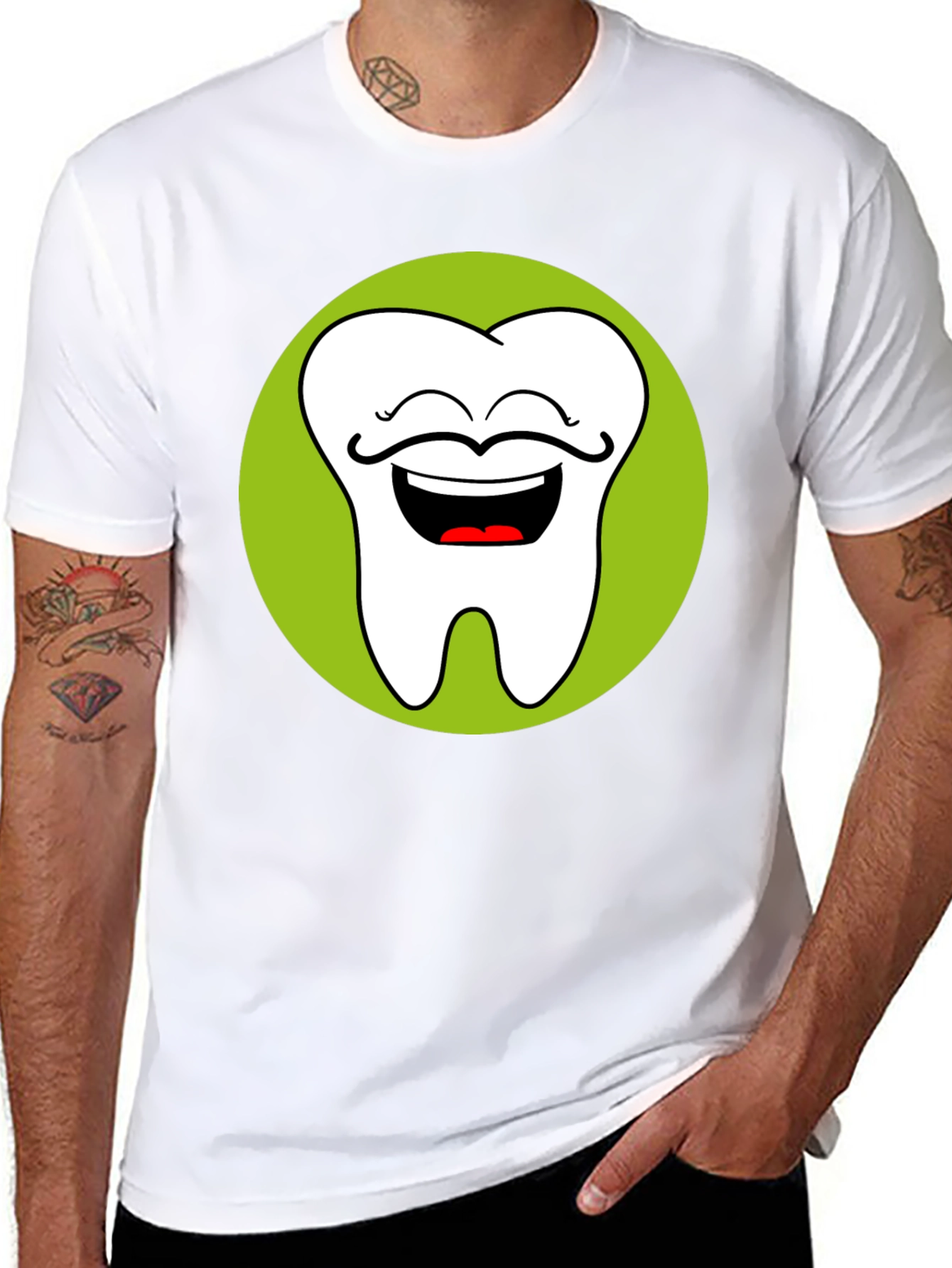 Funny Tooth T-Shirt - Cartoon Dentist Graphic Tee