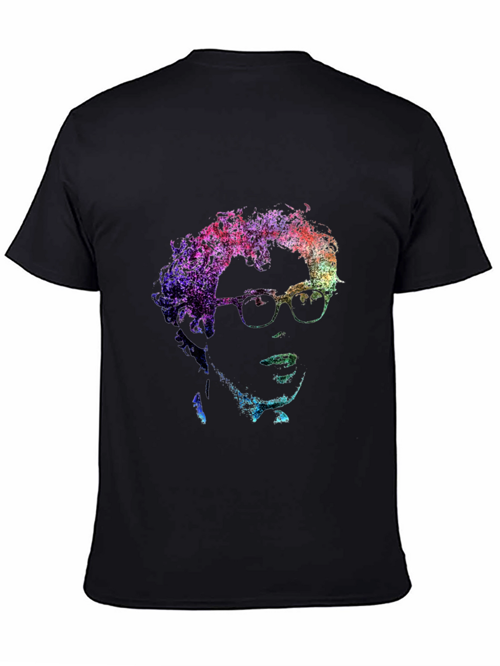 Abstract Portrait Graphic Print Black T-Shirt