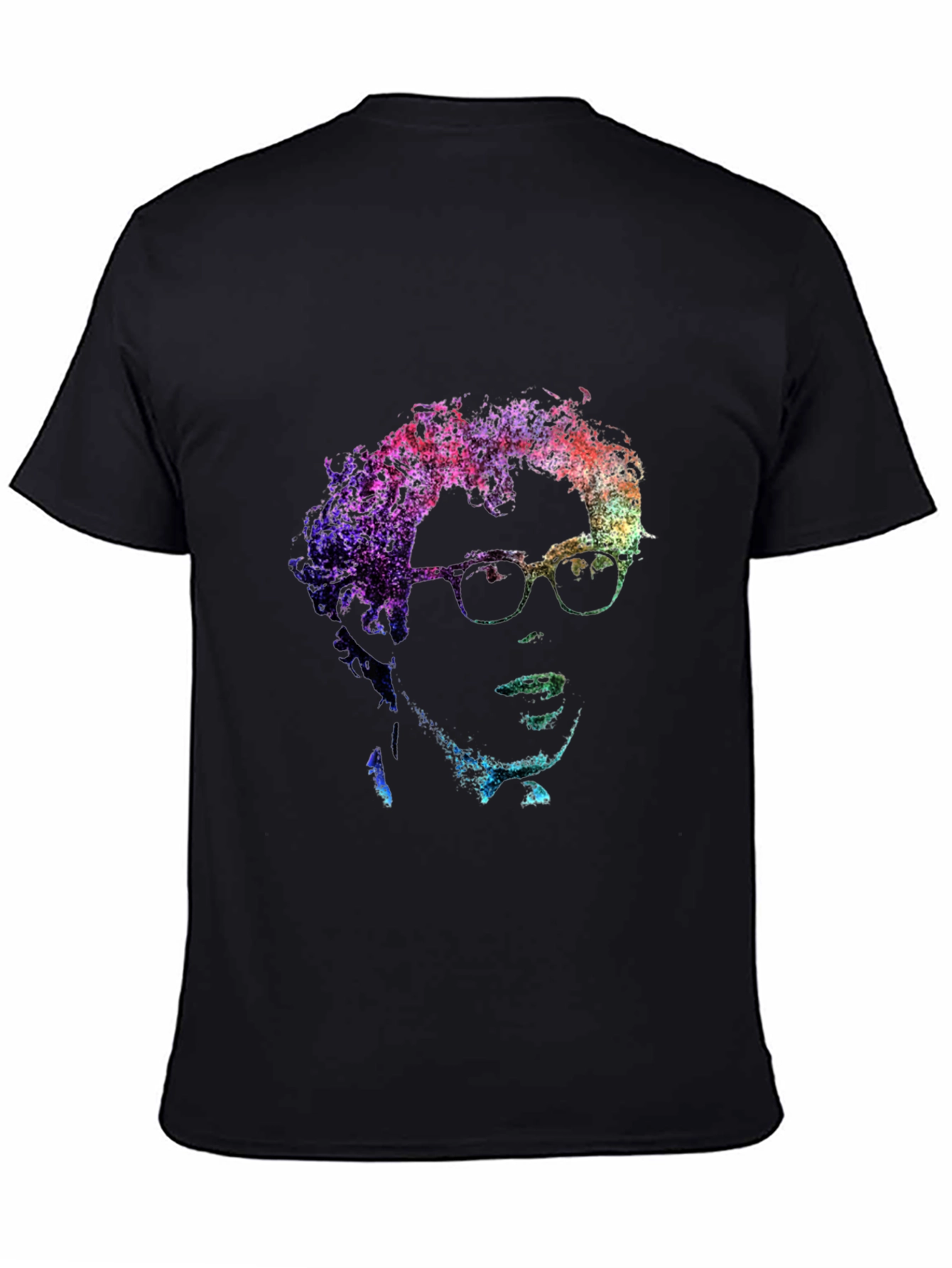 Abstract Portrait Graphic Print Black T-Shirt