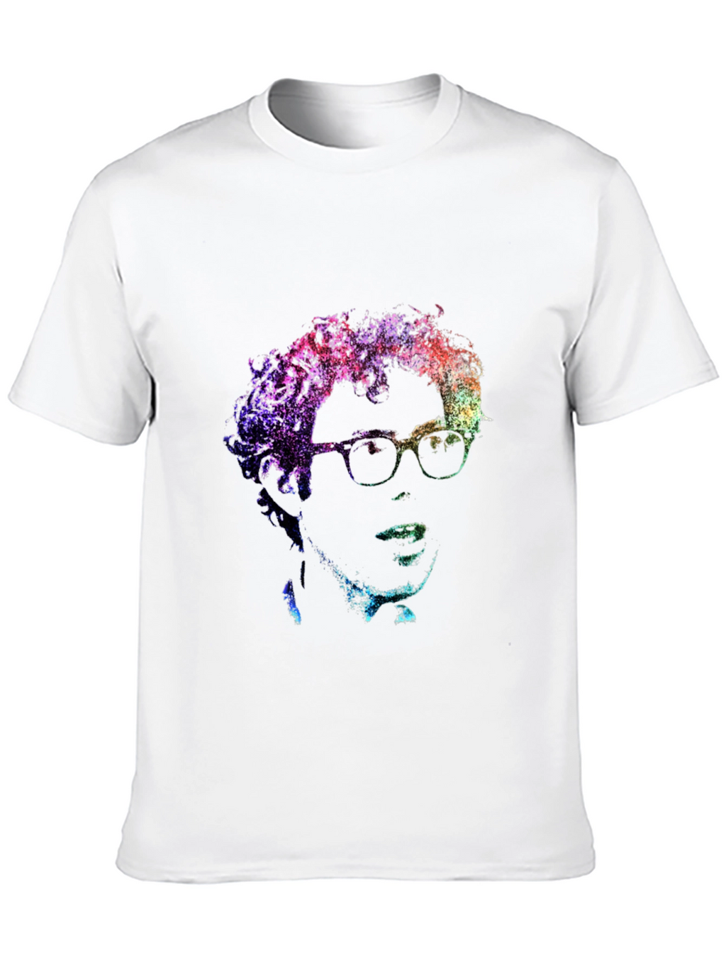 Abstract Portrait Graphic Print Black T-Shirt