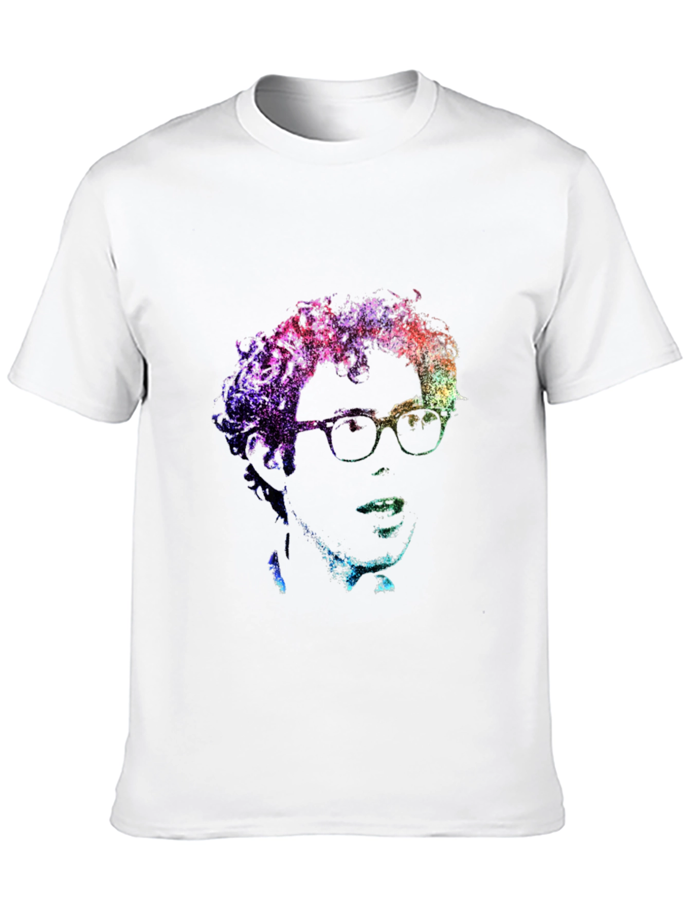 Abstract Portrait Graphic Print Black T-Shirt