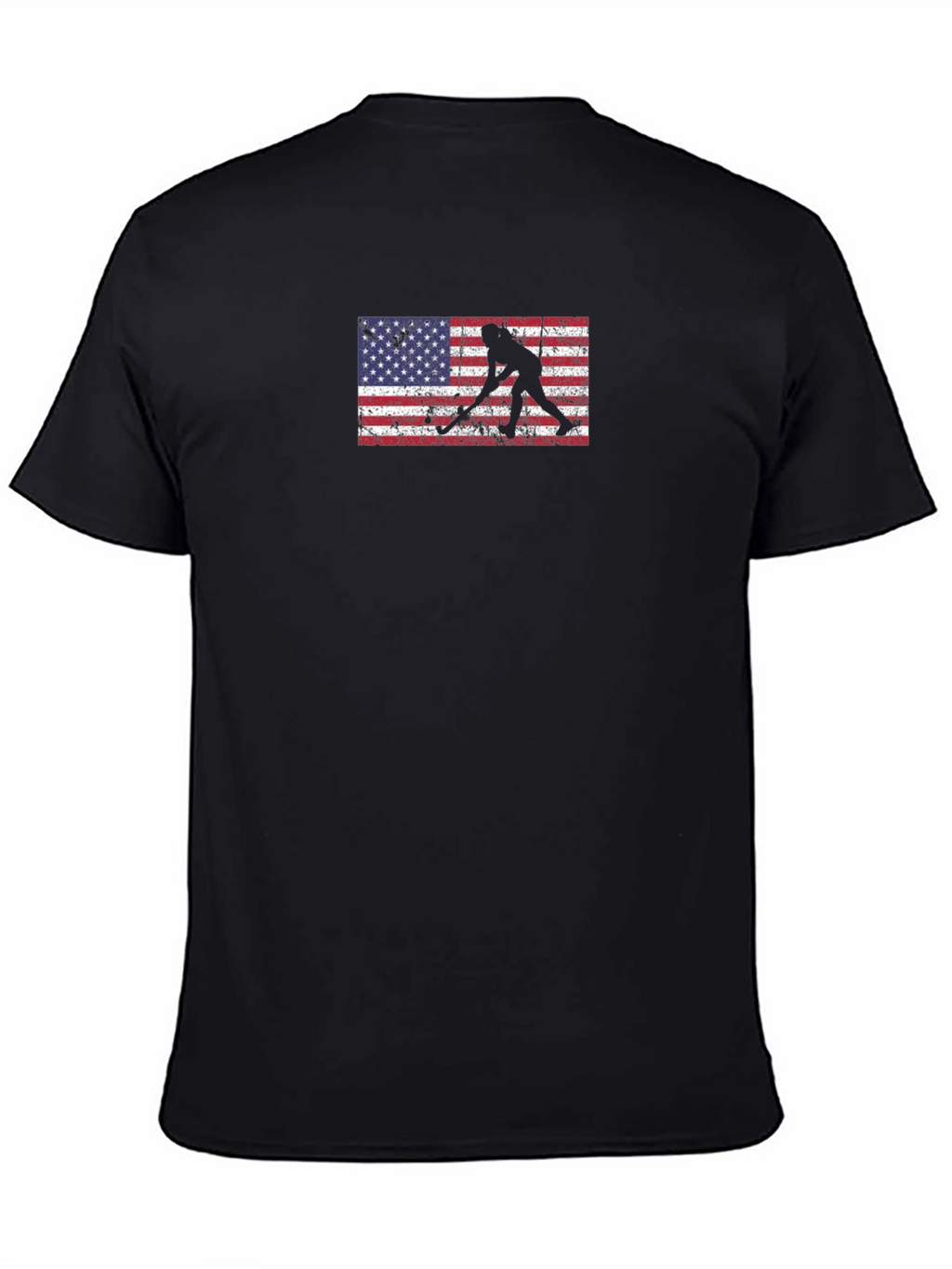 Hockey Player US Flag Graphic T-Shirt