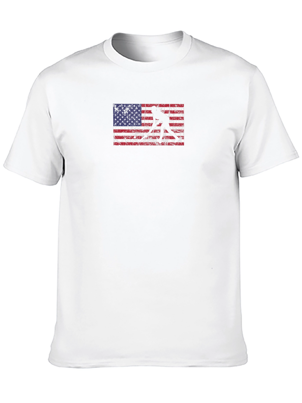 Hockey Player US Flag Graphic T-Shirt