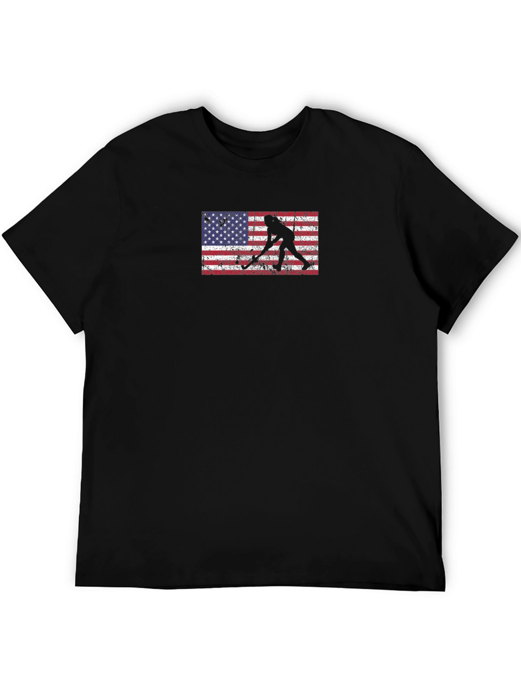 Hockey Player US Flag Graphic T-Shirt