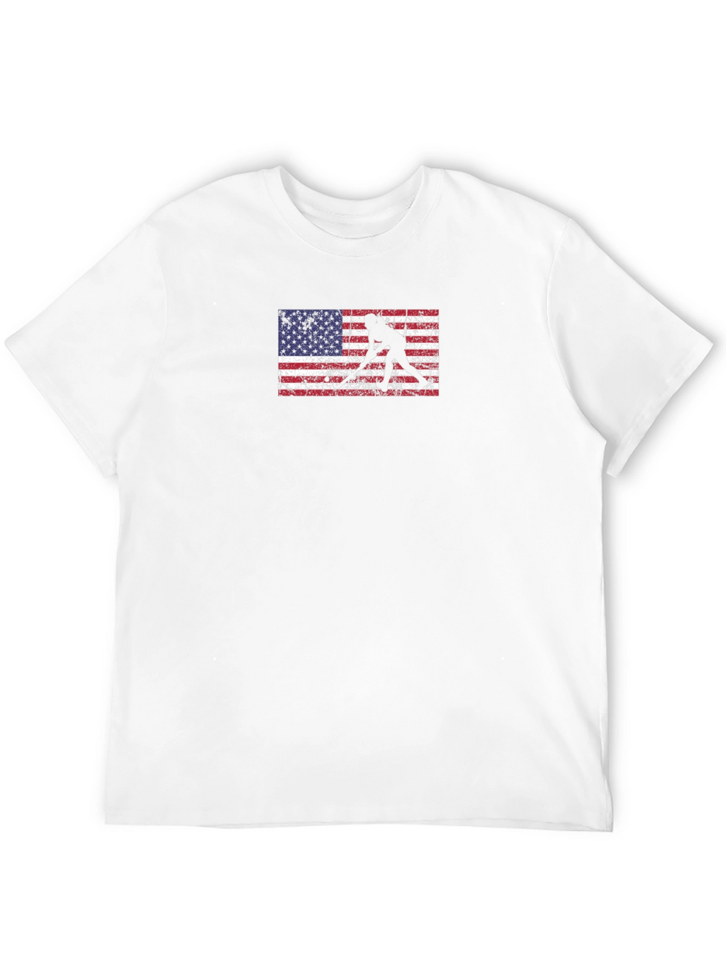 Hockey Player US Flag Graphic T-Shirt